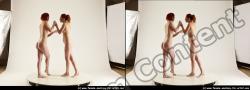 Nude Woman - Woman White Sitting poses - ALL Slim long red Sitting poses - simple 3D Stereoscopic poses Pinup